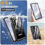 For Samsung Galaxy S25 Case, Ip68 Waterproof With Built-In Screen&Lens Protector [14Ft Military Shockproof] Full Body Heavy Duty Protective Phone Case For S25 5G, Black