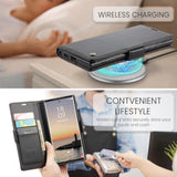 Samsung Galaxy S24 Ultra Wallet Case With Rfid Blocking, Samsung S24 Ultra Case Wallet For Women Men Card Holder Magnetic Clasp Kickstand Leather Book Folio Case For Galaxy S24 Ultra Black