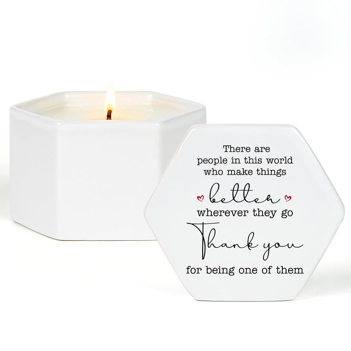 Thank You Gifts For Women, Retirement Gift For Woman, 5.3 Oz Ceramic Lavender Scented Candle, Thank You Candle, Birthday Appreciation Inspirational Gifts For Women Coworker Teacher Friends Employee