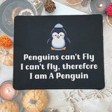 Funny Penguin Computer Mouse Pad - I Can'T Fly Mouse Mat Gaming 9.5 X 7.8 Inch - Cute Animal Lovers Gift For Mom Dad - Gifts For Birthday, Christmas