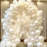 55pcs Pearl White Balloon Garland Kit - Pastel White Cream Balloons in 3 Sizes
