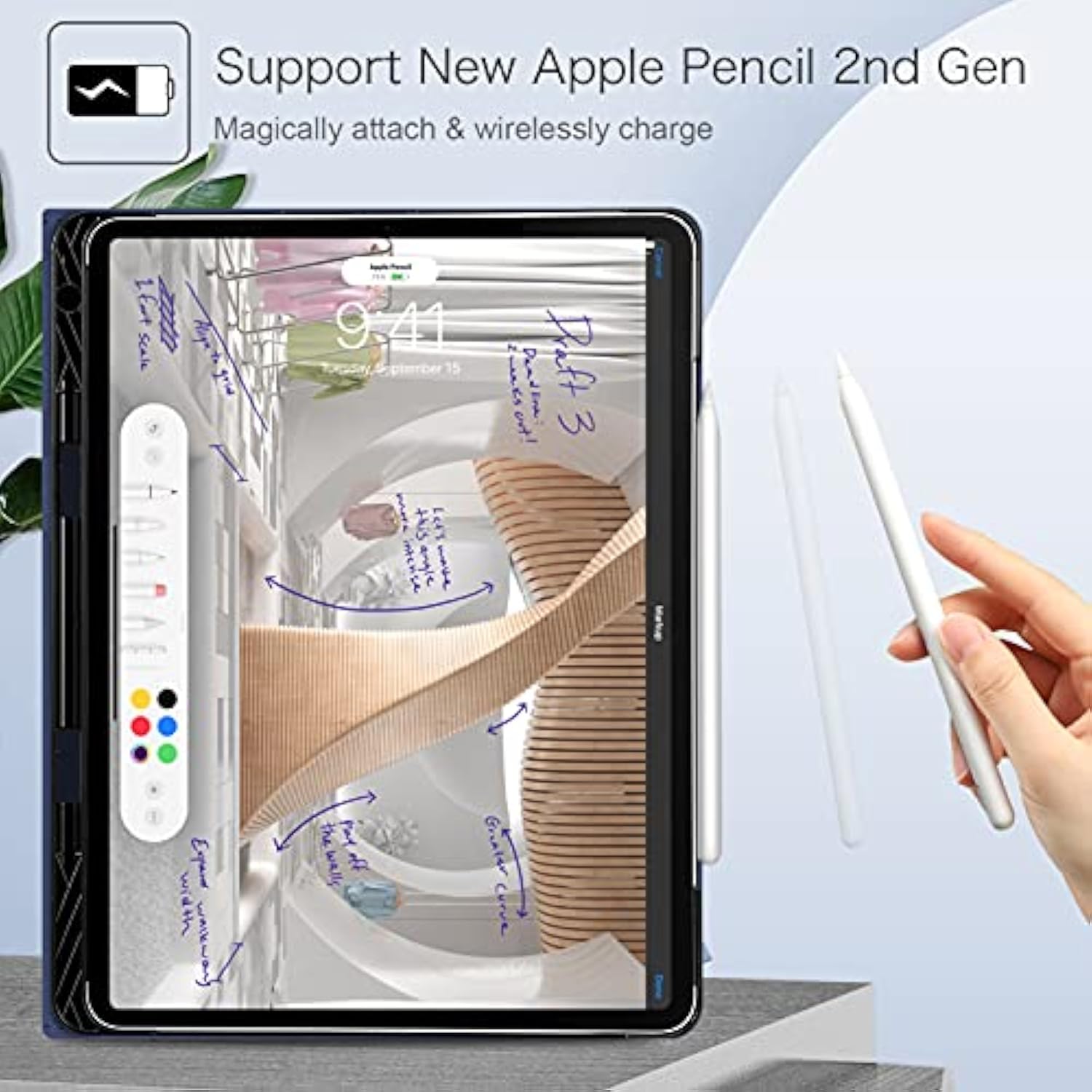 Fintie Folio Case for iPad Pro 12.9" 6th Generation 2022, Multi-Angle Smart St