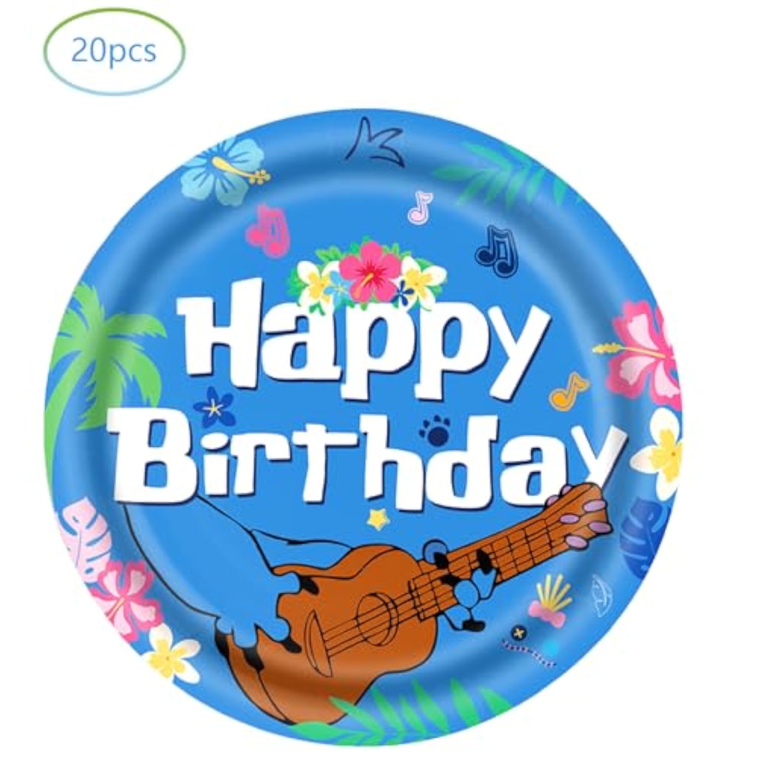 Blue Cartoon Animation Luau Birthday Party Supplies, Include 20 Plates And 20 Napkins, Cartoon Animation Birthday Party Decorations