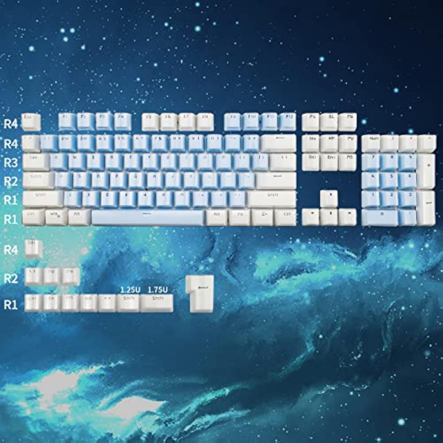 Crystal Keycaps,Ice Crystal Keycap,Abs Jelly Key Caps Set For 61 68 104 Mechan