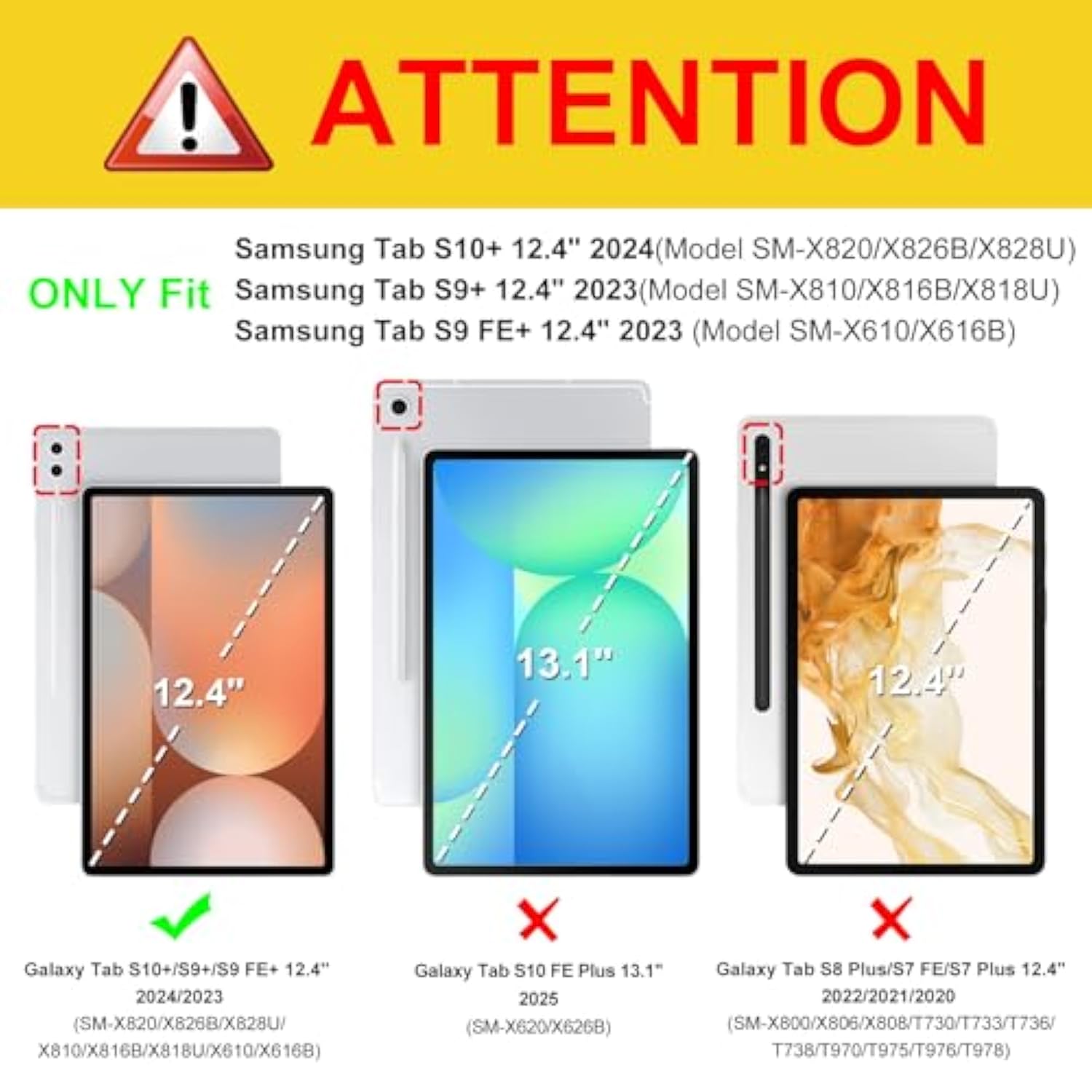Fintie Rotating Case for Samsung Galaxy Tab S9 FE+ Plus/Galaxy Tab S9+ Plus 12