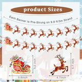 Christmas Banner,2 Set Pre-Strung Santa And Reindeer Bunting Garlands For Merry Christmas Party Decorations,Inside,Home, Office,Fireplace,Wall,Window Hanging Decoration,Xmas Holiday Decor Supplies