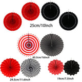 Party Decorations, 41 Pcs Black And Red Papar Fans Pompoms Garlands String Tissue Paper Tassel For Graduation Bridal Baby Shower Wedding Boy Girl Birthday Party