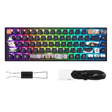 Skyloong Gk68 68-Key Rgb Backlit Gaming Keyboard With Side Transparent Pudding Keycaps, Hot Swappable Red Optical Switches, Type C Wired Knob Mechanical Keyboard For Win/Mac Os
