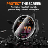 2-Pack For Garmin Forerunner 570 47Mm Screen Protector,Charger Port + Full Coverage High Definition Pmma Soft Protective Film [Anti Scratch]