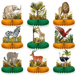 9 Pcs African Safari Centerpieces For Tables Baby Shower Decorations Jungle Animals Honeycomb Centerpieces Safari Animal Theme Birthday Decorations For Boys Kids Baby Shower Nursery Party