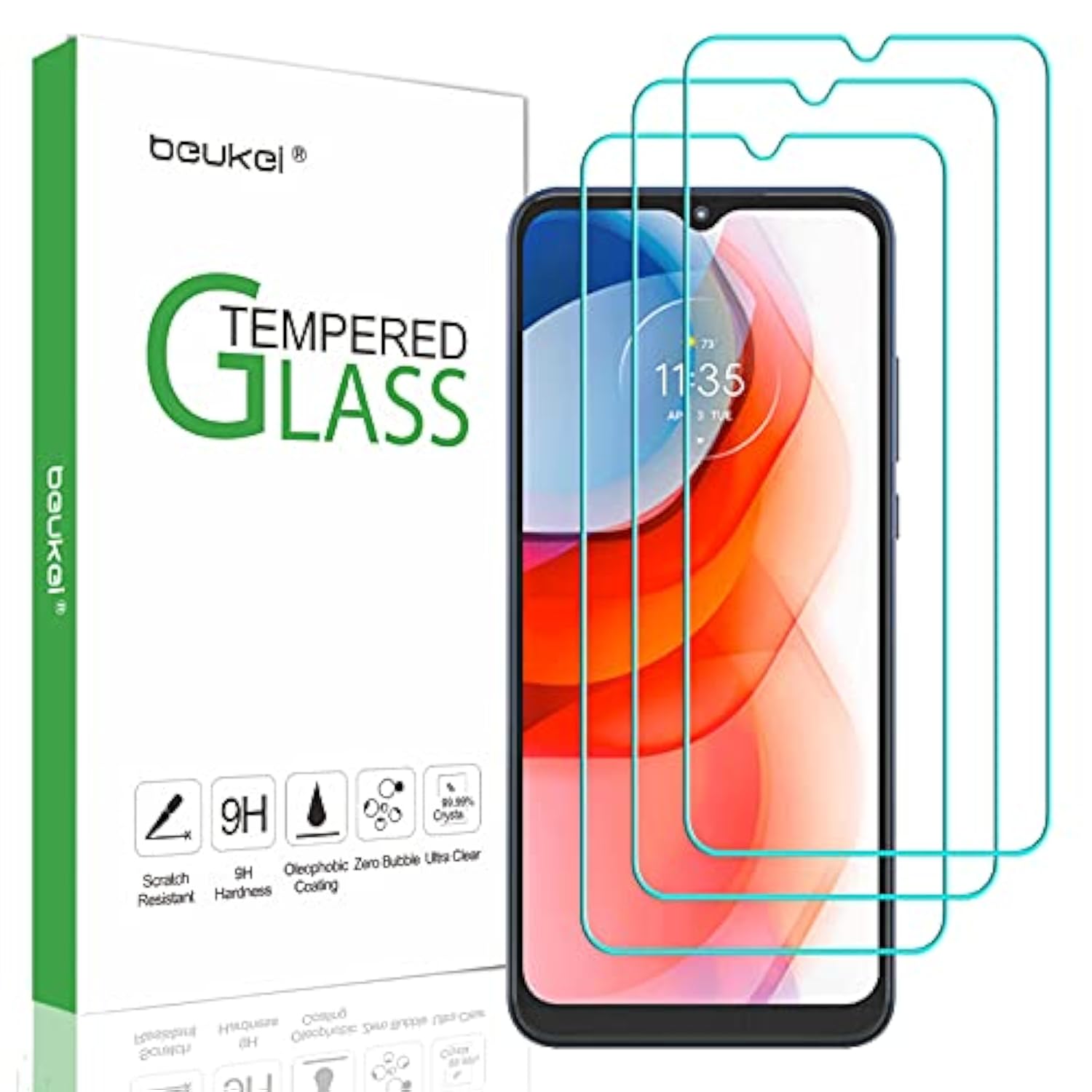 (3 Pack) Compatible For Motorola Moto G Play (2021) Screen Protector Tempered Glass, Touch Sensitive,Case Friendly, 9H Hardness