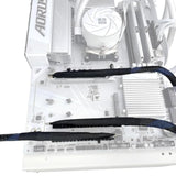 JMT 180 Degree 64GBS PCIE 5.0 X16 Graphics Card Extension Cable GEN5 Braided Mesh Harness Riser for AI Server Graphics Card Bendable GPU Adapter 16AB5 (Right Out Right in,50CM)