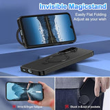 for  Galaxy A17 Case,with Magnetic Invisible Stand [Military Drop Protection] [Compatible with MagSafe] Shockproof Slim Translucent Anti-Slip,