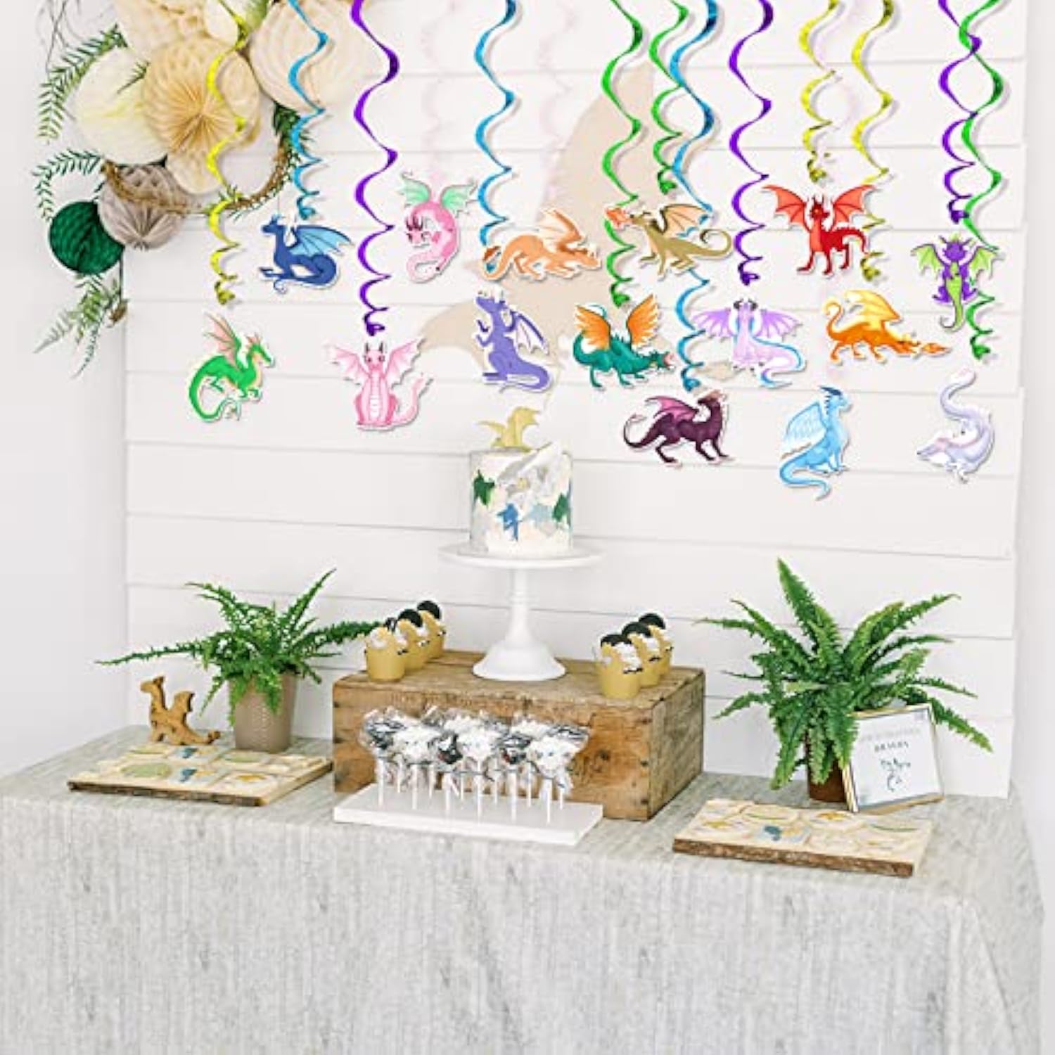Dragon Hanging Swirls Decorations 30Pack Magical Party Supplies Decorations Ceiling Decorations For Kids Boys Children’S Party Decor