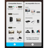 4K Displayport To Hdmi Adapter, Uni-Directional Dp 1.2 To Hdmi 2.0 Nylon Braid