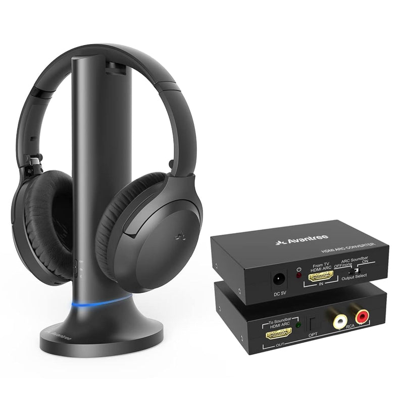 Avantree Opera & HAX05 Bundle - HDMI ARC Audio Adapter & Wireless Headphones f