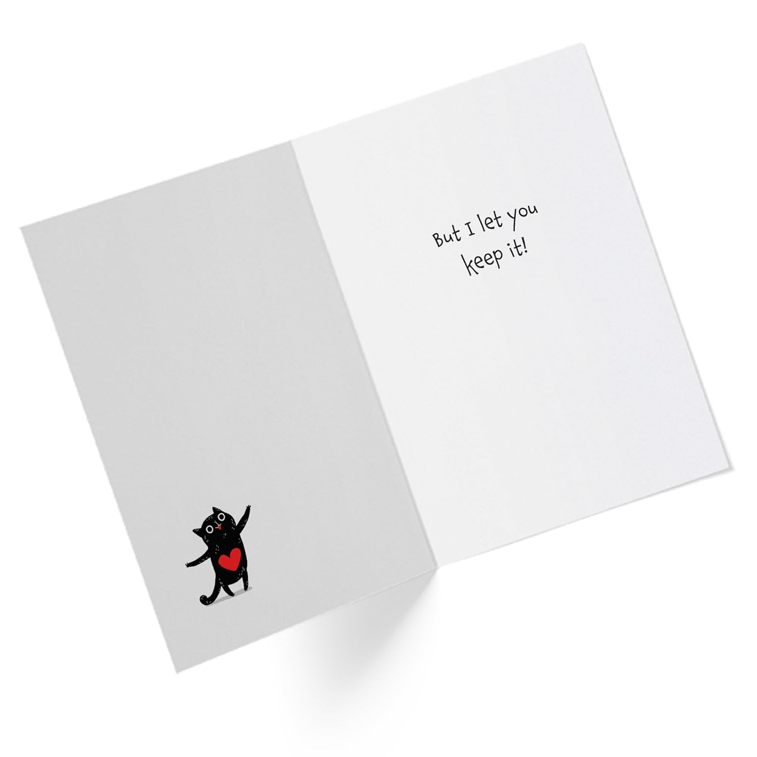 | Black Cat Valentines Day Card For Him Or For Her | You Stole My Heart | Your Card Helps Animals In Need |5”X7.5” | Single Card + Envelope | Women Owned Small Business Made In Usa