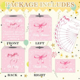 Pink Bow Diaper Raffle Baby Shower Game, Pink Bow Diaper Raffle Baby Shower Party Kit, Including 50 Pink Bow Diaper Raffle Tickets, Diaper Raffle Baby Shower Decor, Pink Bow Raffle Game Box