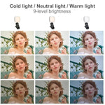 Selfie Light, Video Light With 49 Leds,200Mah, Portable Camera Light Panel 0-360° Color, Dslr Lighting For Selfie/Makeup/Vlogging/Photography/Video Conference, Black