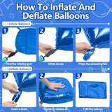 25Pcs Blue Square Foil Balloons Wall Backdrop Double Sided Dark Blue Balloons Tunnel Arch Kit For Birthday Baby Shower Graduation Wedding Anniversary Party Decoration