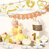 12 Pcs Baby Shower Honeycomb Decorations Centerpieces Boy Girl Gender Reveal Gold Honeycomb Table Centerpiece for Birthday Party Baby Showers Table Topper Supplies