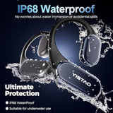 True Bone Conduction Headphones, Open Ear Earbuds With Ear Hooks, Up To 60 Hours Playtime With Charging Case, Bluetooth 5.3, Ip68 Waterproof, For Running, Yoga, Gym, Sports