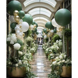 Sage Green White Gold Balloon Garland Arch Kit, 146Pcs Latex Balloons Different Sizes 18 12 10 5 Inch For Birthday Baby Shower Gender Reveal Wedding Party Decoration