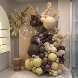 Dark Brown Balloon Garland Kit – 18" 12" 5" Chocolate & Coffee Boho Party Decor