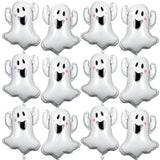 12Pcs 30" Halloween Ghost Foil Balloons - White Ghost Party Decorations for Birthday & Shower