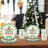 Omg Santa I Know Him Party Supplies Set Plates Cups, Funny Christmas Decorations, Funny Movie Decorations, Dz Christmas Party Decorations