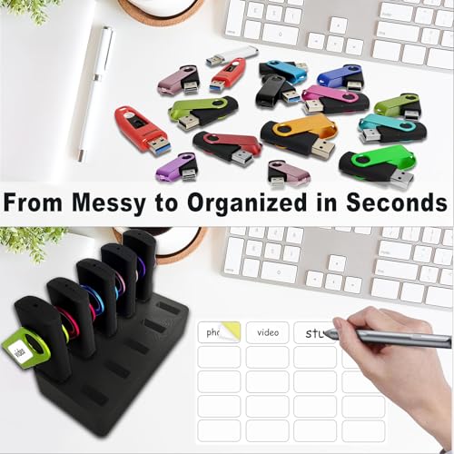 Flash Drive Desk Organizer Stand Usb Holder Storage Electronic Accessories Organizer For Usb Flash Drive Stand, Thumb Drive Holder, Jump Drive Stands, Black