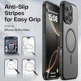CellEver Strong Magnetic for iPhone 16 Pro Max Case with Camera Control Capture Button [Camera Protection] [Military Drop Protection] [Compatible with MagSafe] Slim Translucent Matte Cover, Black