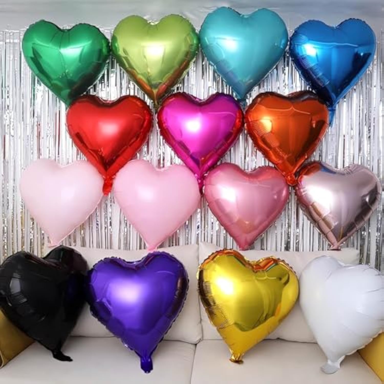Red Heart Shaped Balloons Pack Of 12,18 Inch Hot Pink Love Valentine Balloons Pink Heart Romantic Balloons For Valentines Day Propose Marriage Wedding Bridal Shower Engagement Party Decorations