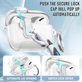 AirPods Pro 3 Case with Cleaner Kit, Soft TPU Clear Cover and Bracket, Dustproof Design, Keyring, Auto Pop-Up, Lock Clid, and Cleaner Kit for AirPods Pro 3 (2025)