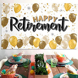 Happy Retirement Decorations,Gold Large Balloon Banner Backdrop Sign,Cheers to Retirement Farewell Goodbye Party Photoprop Supplies Sign.
