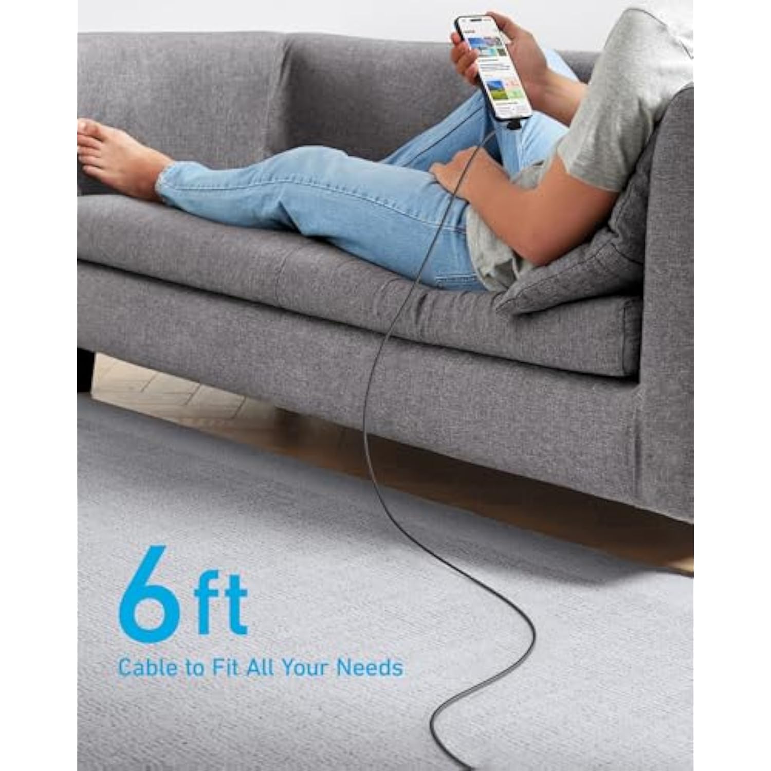 Anker USB C Cable Right Angle, 2-Pack 6 ft USB-A to 90 Degree USB-C Braided Ch
