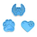 3Pcs Paw Print Mold Silicone Dog Paw Resin Mold Blue Dog Tag Charm Resin Molds For Keychain Necklace Pendant Diy Crafts Jewelry Epoxy Resin Casting Tools