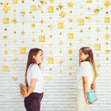 Gold 21St Birthday Decorations Number 21 Circle Dot Twinkle Star Garland Metallic Hanging Streamer Banner Backdrop For Girls Boys Cheers To 21 Years Finally Legal Bday 21St Anniversary Party Supplies