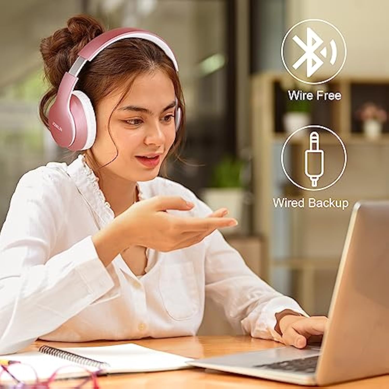 B9 Wireless Headphones Over-Ear, 60 Hours Playtime Lightweight Folding Hi-Fi S