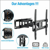 Dual Articulating Arms TV Wall Mount Bracket fits to Most 26-70 inch LED,LCD,OLED Flat Panel TVs, Tilt Full Motion Swivel 14.1" Extension, Max VESA