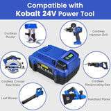 Replacement For Kobalt 24V Battery: 6.0Ah Lithium Ion Compatible With 24-Volt Max Battery Kb524-03 Kb424-03 Kb224-03 Kb124-03 Suitable For All Kobalt 24 V Cordless Power Tool 2 Packs