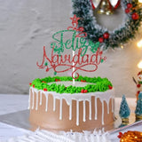Feliz Navidad Cake Topper Red Green Xmas Party Decor