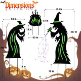 Halloween Decorations Outdoor, 3 Pack Metal Witch Yard Stakes