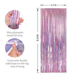 3 Pack 3.3 X 9.9 Ft Pink Foil Fringe Backdrop Curtain, Streamer Backdrop Curtains, Streamers Birthday Party Decorations, Tinsel Curtain For Parties, Galentines Decor, Preppy, Photo Booth