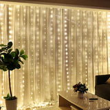 300Led Fairy Curtain Lights, 9.8X9.8Ft Tangle-Free Usb Plug In 8 Modes Timer Christmas String Hanging Lights With Remote