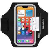 Armband For Iphone 17 Pro Max/16 Pro Max/16 Plus/15 Pro Max/15 Plus/Iphone 14,13,12,11 Pro Max/Xs Max,Water Resistant Sport Armband With Zipper Slot For Airpods And Keys (Black)