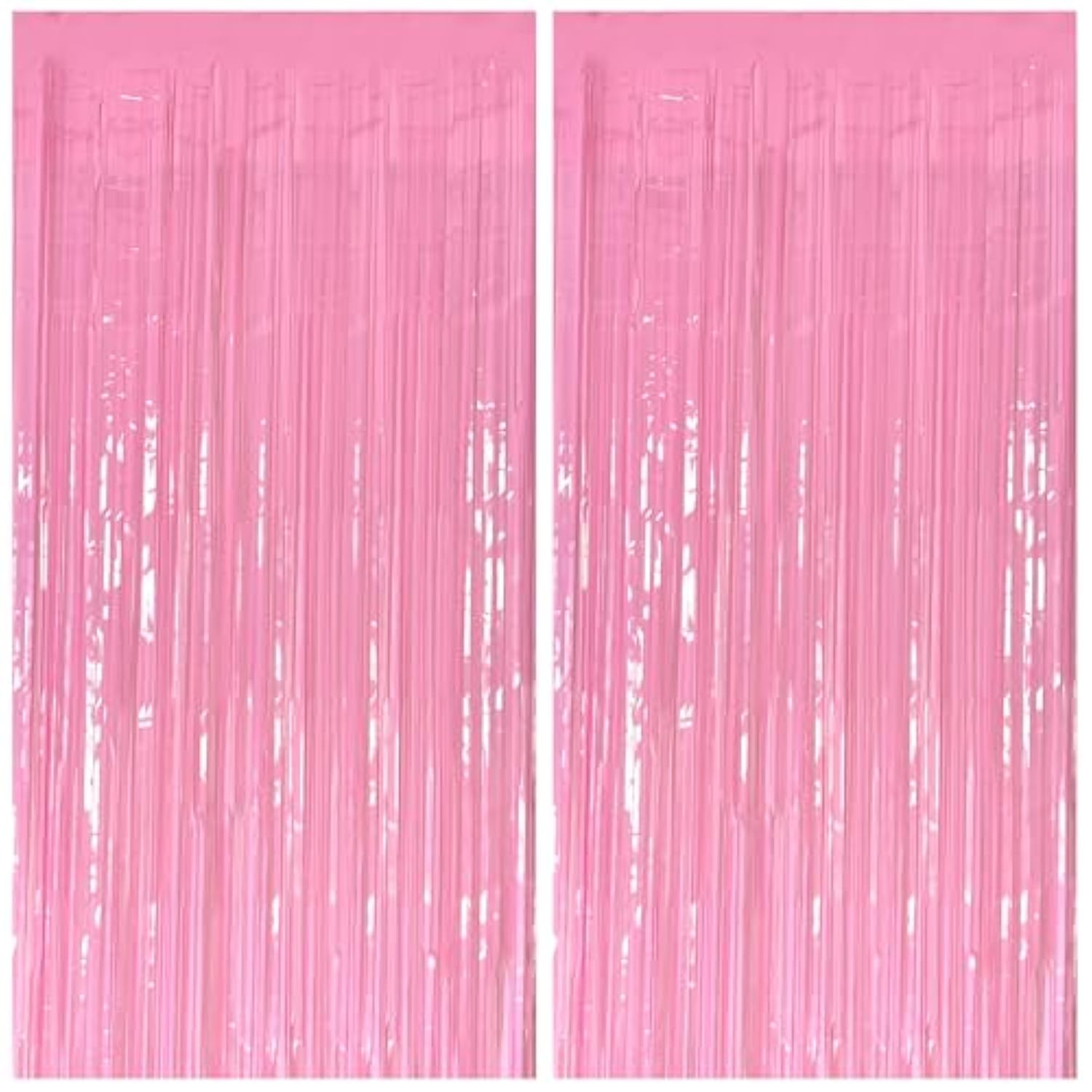 2 Pack Foil Curtain Pink Backdrop Streamers Metallic Tinsel Fringe Curtains Photo Booth Props For Birthday Wedding Engagement Bachelorette Christmas Holiday Celebration Party Decorations