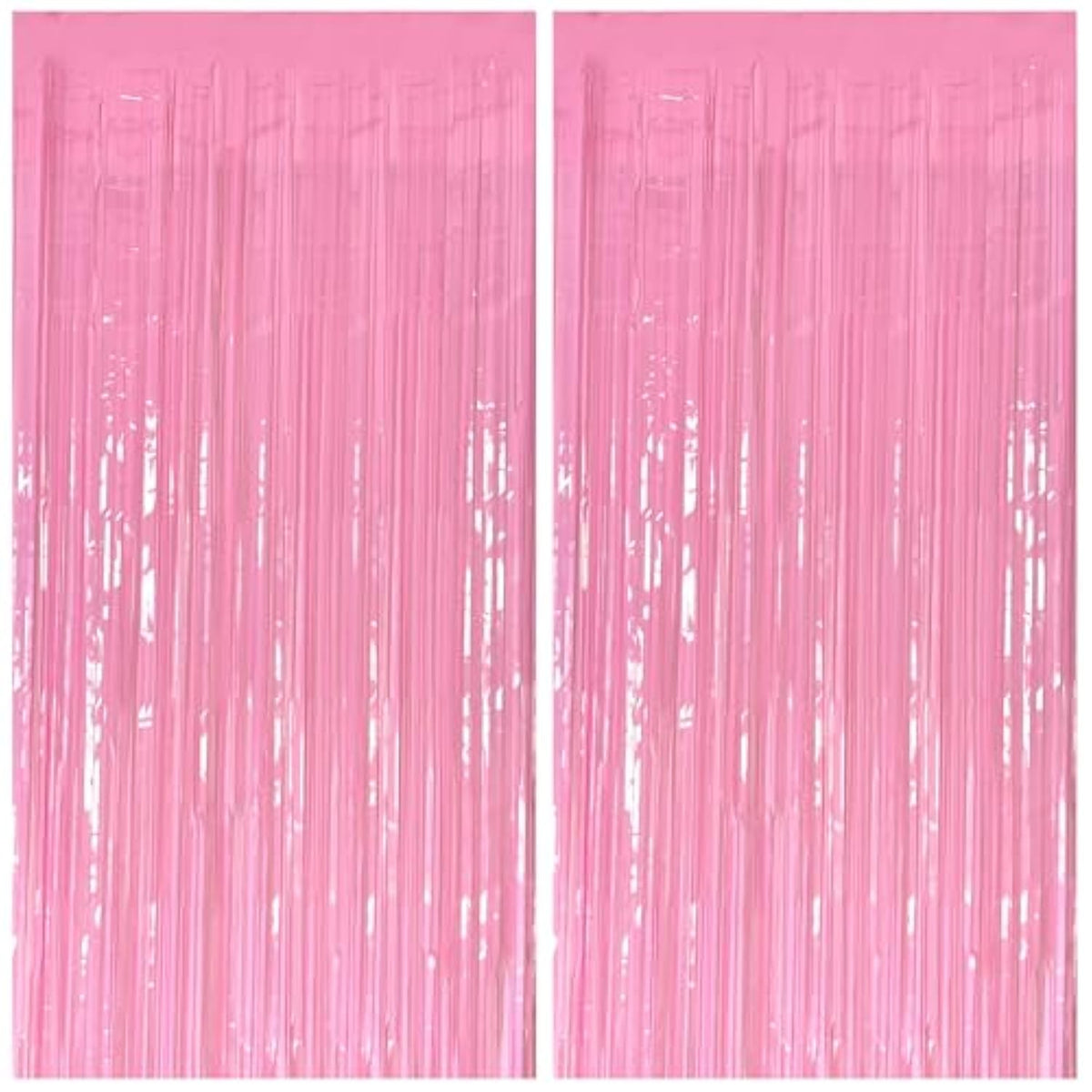 2 Pack Foil Curtain Pink Backdrop Streamers Metallic Tinsel Fringe Curtains Photo Booth Props For Birthday Wedding Engagement Bachelorette Christmas Holiday Celebration Party Decorations