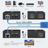 400Ft Hdmi Extender Over Ethernet Hdmi Monitor Over Cat5/6 Adapter Balun 120M