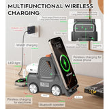 Forklift Wireless Charging Station With Bluetooth Speaker, 4 In 1 Wireless Fast Charger Multiple Devices, Compatible With Iphone16 15 14 13 Pro Max Series, Apple Iwatch, Airpods, Android Phones